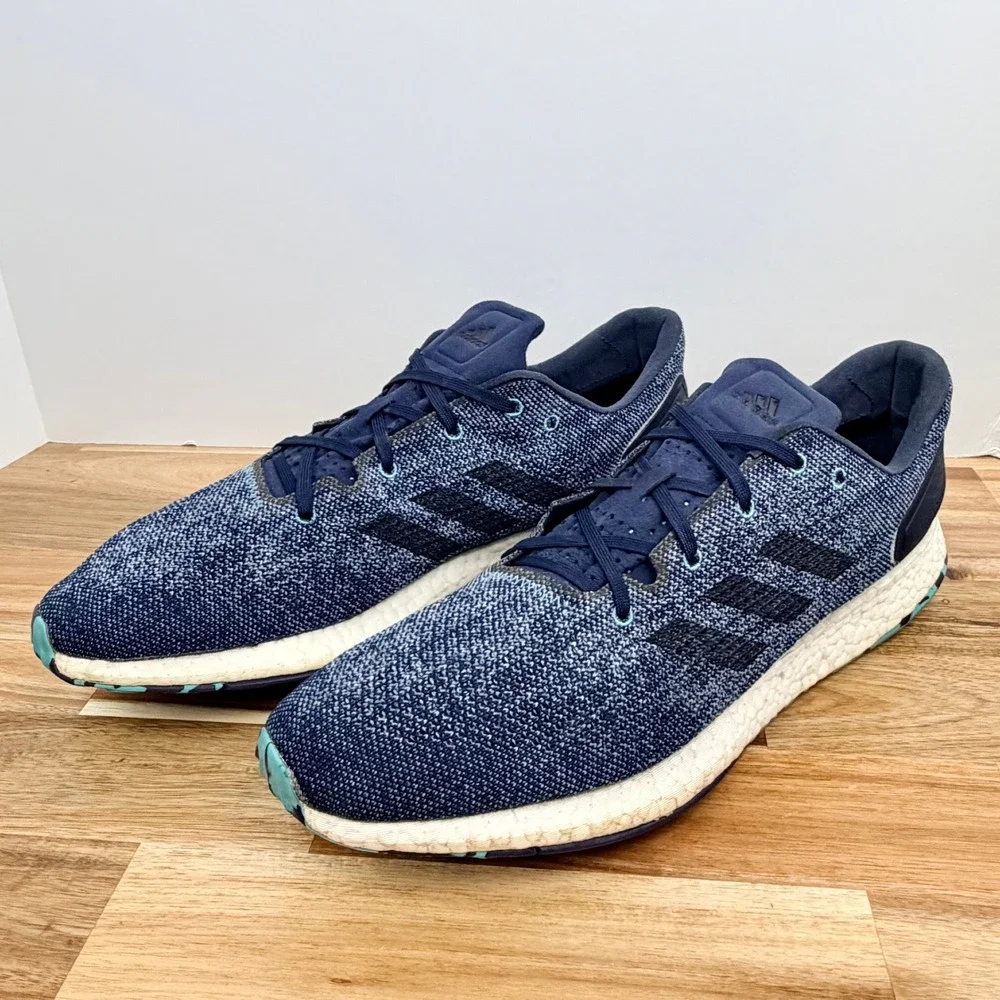 Adidas PureBoost DPR Mens Navy Blue Knit Running Shoes CG2994 Size 14